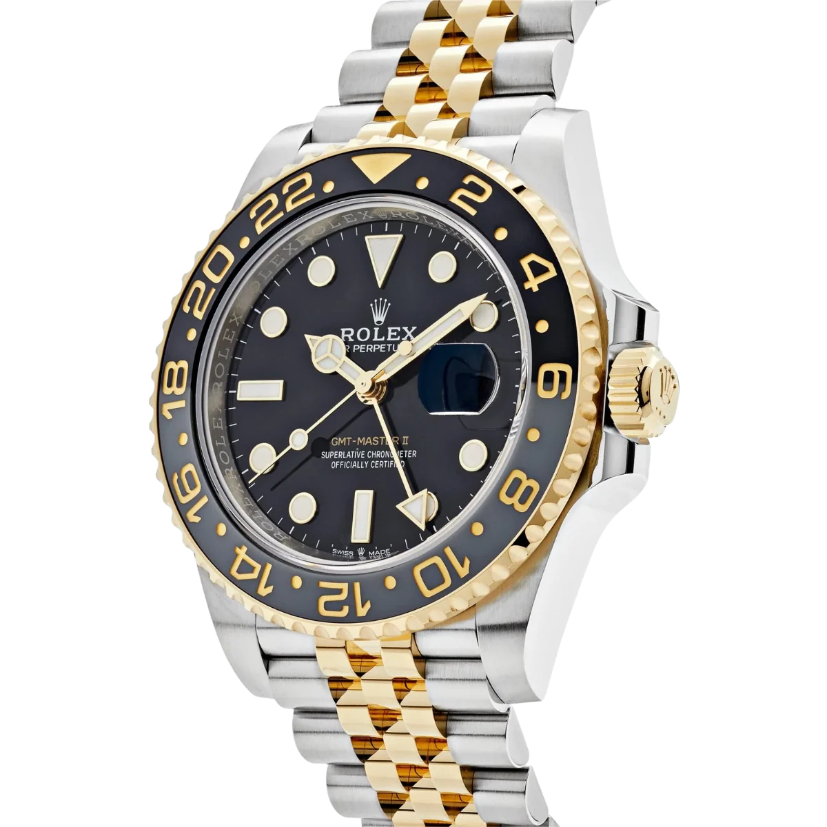 GMT-Master II 40mm Stainless Steel Yellow Gold Black Dial Jubilee 126713GRNR-0001