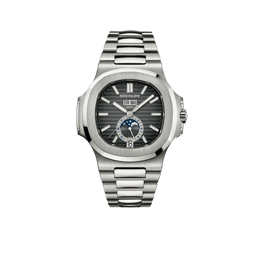 Nautilus 40mm 5726/1A-001 Annual Calendar Moon Phases Stainless Steel Gray Dial