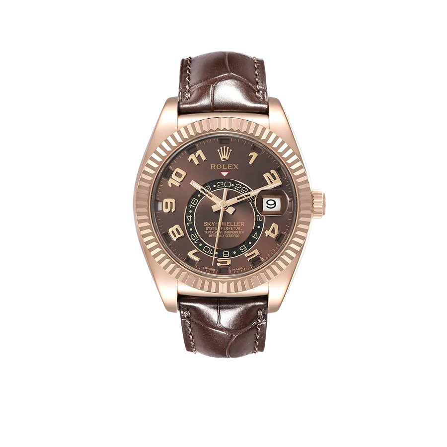 Sky-Dweller 42mm Everose Chocolate Brown Dial Rose Gold Watch 326135