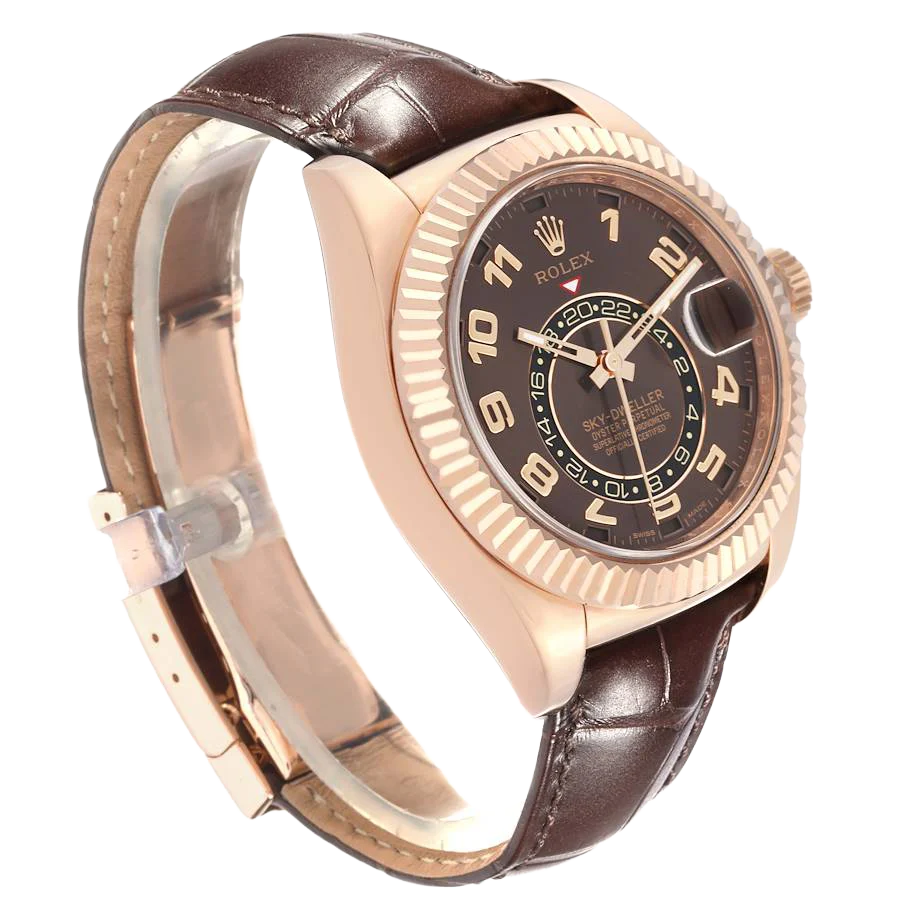 Sky-Dweller 42mm Everose Chocolate Brown Dial Rose Gold Watch 326135