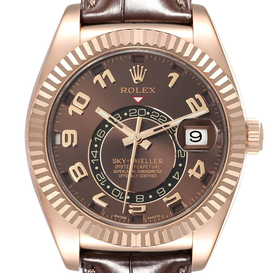 Sky-Dweller 42mm Everose Chocolate Brown Dial Rose Gold Watch 326135
