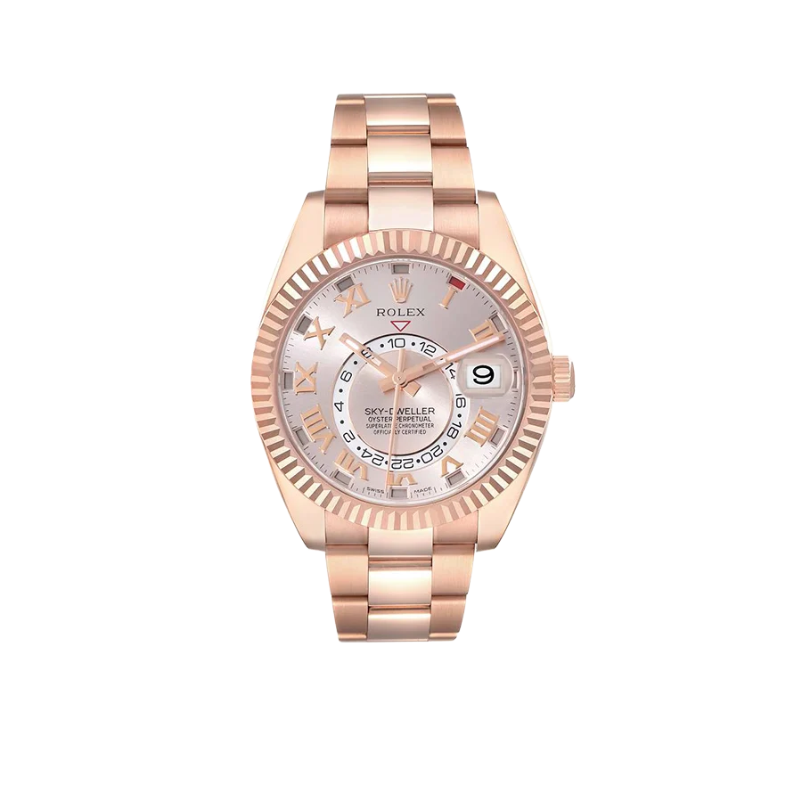 Sky-Dweller 42mm Rose Gold Sundust Dial Mens Watch 326935