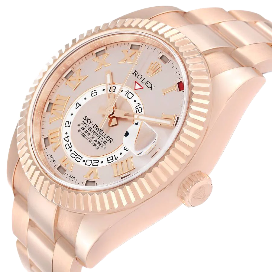 Sky-Dweller 42mm Rose Gold Sundust Dial Mens Watch 326935