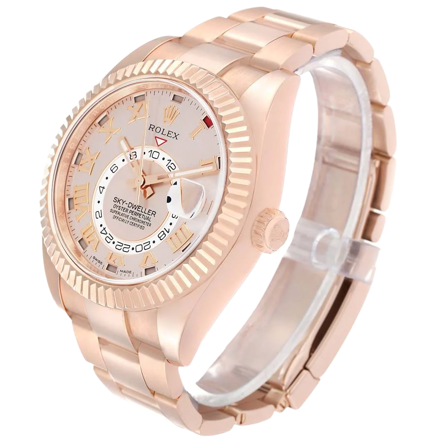 Sky-Dweller 42mm Rose Gold Sundust Dial Mens Watch 326935