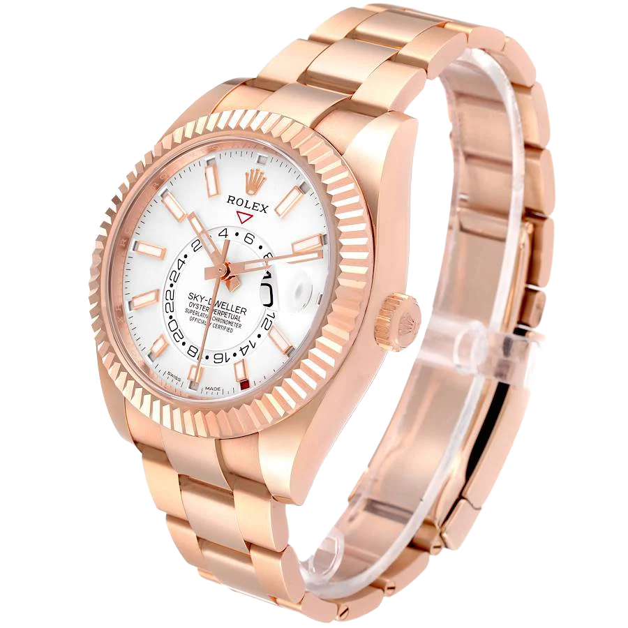 Sky-Dweller 42mm Rose Gold White Dial Mens Watch 326935