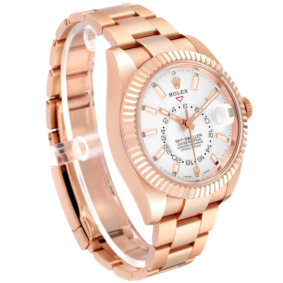 Sky-Dweller 42mm Rose Gold White Dial Mens Watch 326935