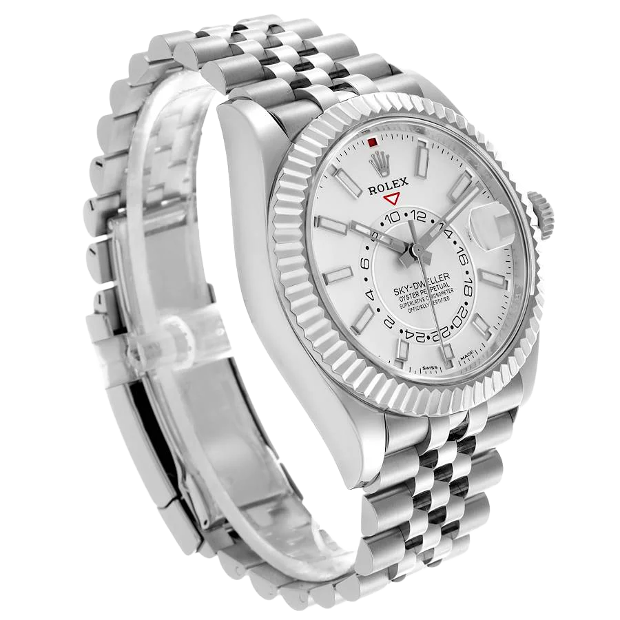 Sky-Dweller 42mm Silver Dial Steel White Gold Mens Watch 326934