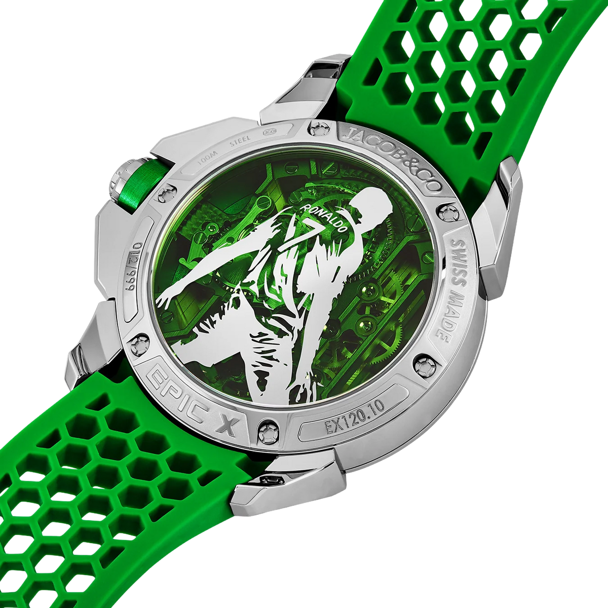 Epic X CR7 44mm Heart of CR7 Stainless Steel Green on Strap EX120.10.AD.AA.ABRUA