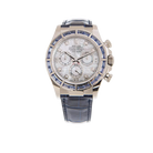 Cosmograph Daytona 40mm 116589SACI White Gold Blue Sapphire Bezel White Mother of Pearl Diamond Dial