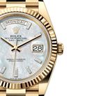 Rolex Day-Date "President" 40mm Yellow Gold Mother of Pearl Diamond Baguette Dial - 128238 - New 2026