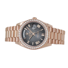 Day-Date 40 228345 Rose Gold Black Dial Diamond Bezel