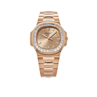 Nautilus 40mm 5723/1R-001 Rose Gold Rose-Gilt Dial Baguette Diamond Bezel