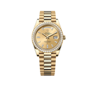Day-Date 40mm 228348RBR Yellow Gold Diamond Bezel Champagne Diamond Dial