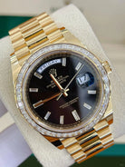 Day-Date 40mm Yellow Gold Onyx Baguette Diamond Dial Baguette Bezel m228398tbr-0001