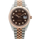 Datejust 41MM 126331 Chocolate Diamond Dial Fluted Bezel Two Tone Rose Gold Jubilee Bracelet