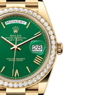 Day-Date 40 Yellow Gold Green Roman Numeral Dial Diamond Bezel M228348RBR-0040