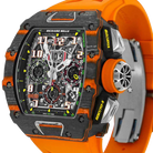 RM 11-03 McLaren Carbon TPT, Skeleton Dial, Orange Strap, 50 mm