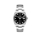 Datejust 36mm Steel White Gold Black Diamond Dial Mens Watch 126234