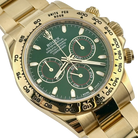 Daytona 40mm Yellow Gold John Mayer Green Dial Mens Watch 116508