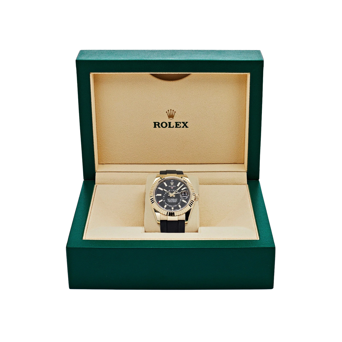 Sky-Dweller 42mm Yellow Gold Bright Black Dial 336238