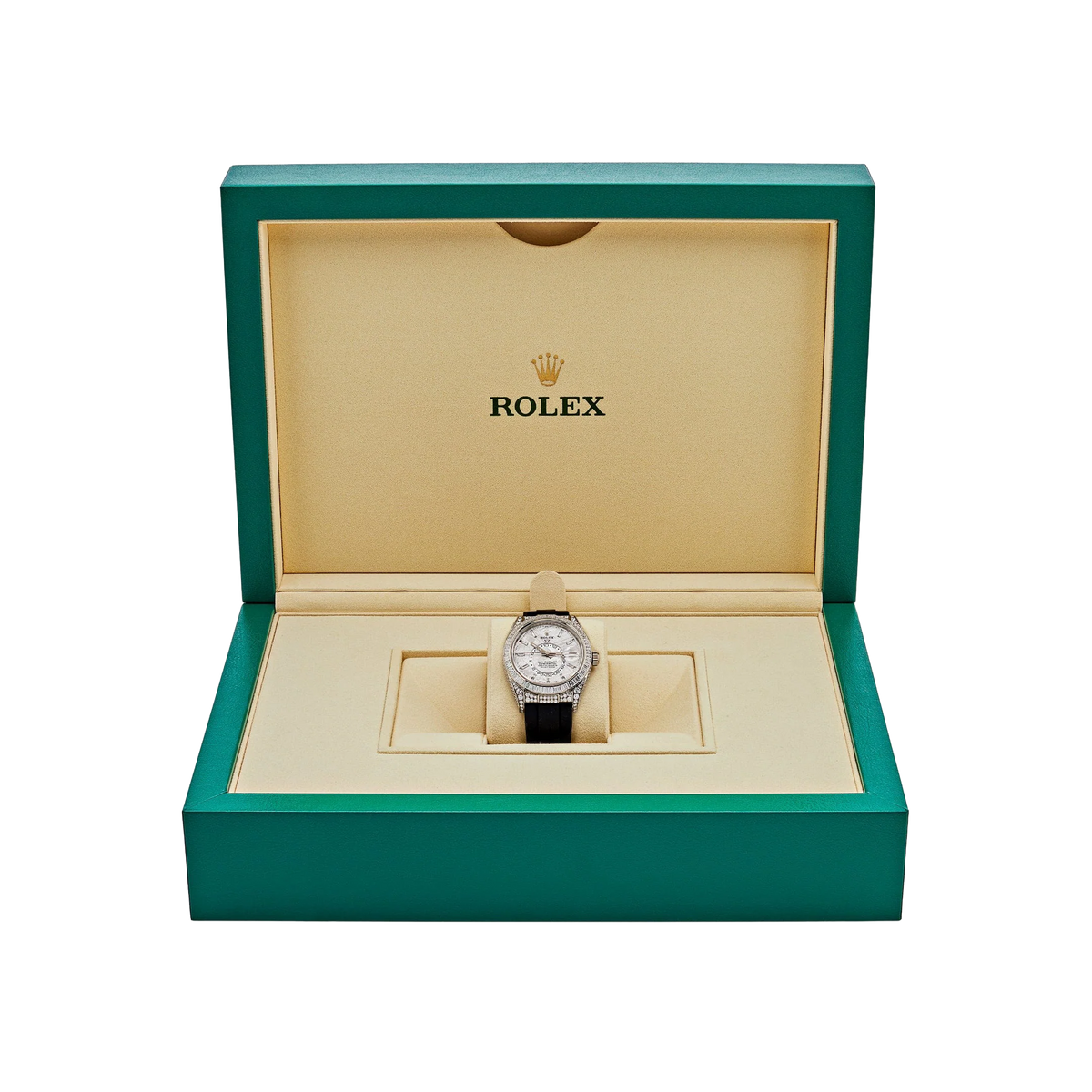 Sky-Dweller 42mm 18K White Gold Meteorite Dial Diamond Watch 326259TBR