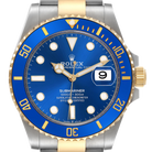 Submariner 41mm Steel Yellow Gold Blue Dial Mens Watch 126613