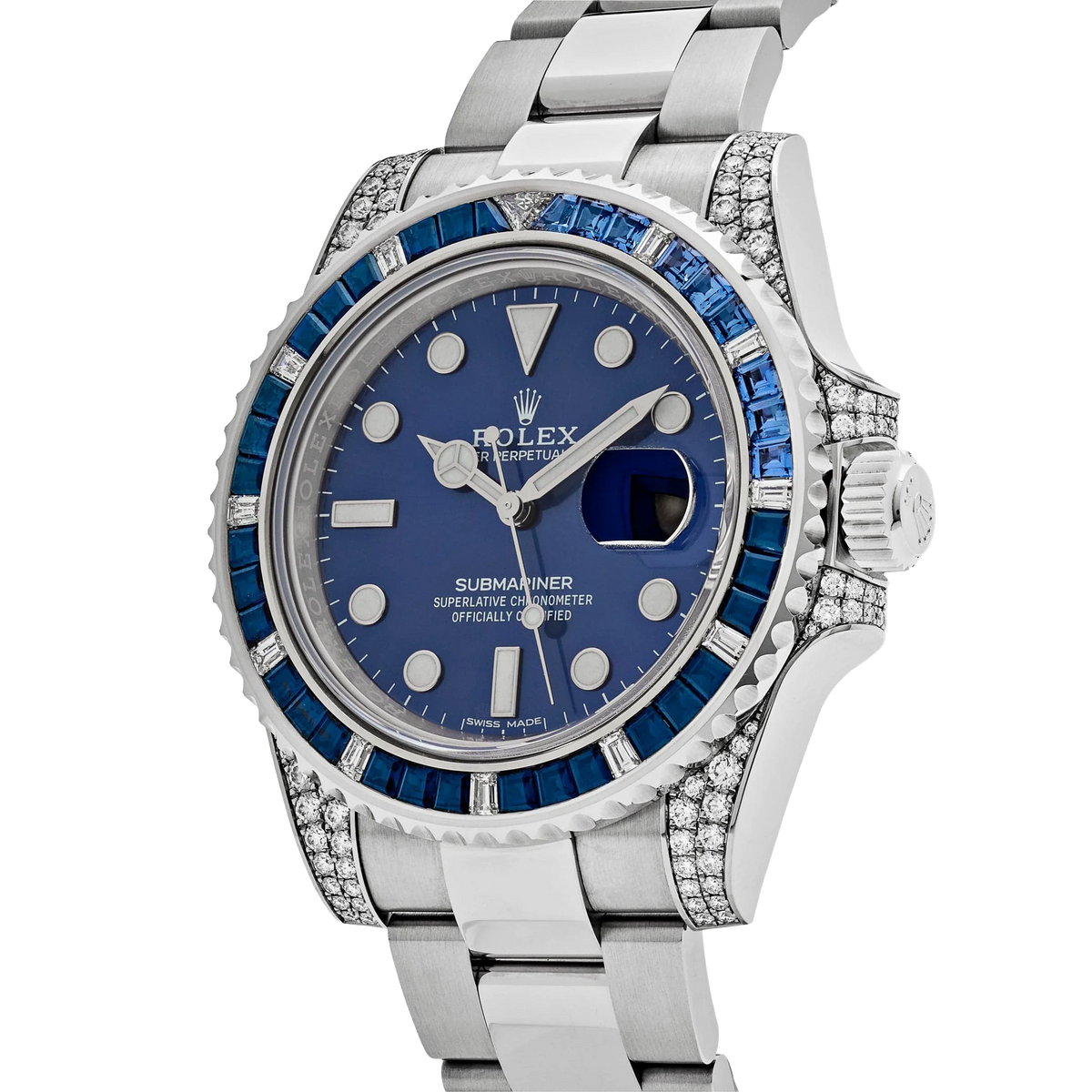 Submariner Date 40mm 116659SABR White Gold Blue Dial Sapphire Diamond Bezel