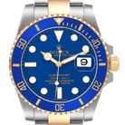 Submariner 40mm Steel Yellow Gold Blue Dial Bezel Mens Watch 116613