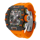 RM 11-03 McLaren Carbon TPT, Skeleton Dial, Orange Strap, 50 mm