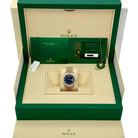 Day-Date 36mm 128345RBR Rose Gold Diamond Bezel Blue-Green Baguette Marker Dial